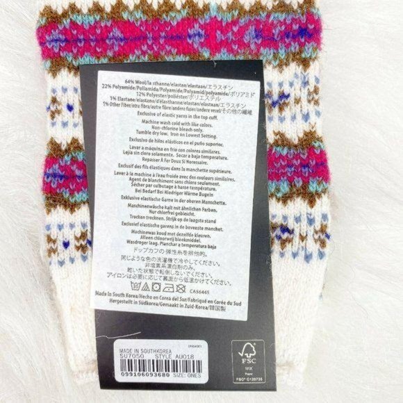 NWT J. Crew Ivory Stripe Fair Isle Trouser Socks - Picture 3 of 4